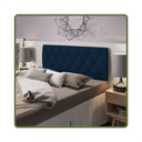 Ver imagem 1 de Cabeceira de Cama Queen Estofada Capitone Pari 1,60 X 55 Azul Suede