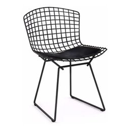 Kit 4 Cadeiras Bertoia Preta com Assento Preto Cor Preto - 2