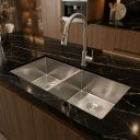 Ver imagem 3 de Cuba Dupla Gourmet 80x40 Inox 304 Escovada - Cozix
