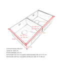 Ver imagem 5 de Cuba Dupla Gourmet 80x40 Inox 304 Escovada - Cozix