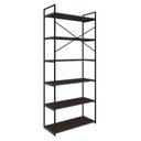 Ver imagem 7 de Estante Alta com 6 Prateleiras 185x80x33cm Yon Marrom/Terracota/Preto
