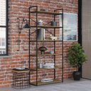 Ver mais imagens de Estante Alta com 6 Prateleiras 185x80x33cm Yon Marrom/Vermont/Preto