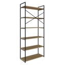 Ver imagem 7 de Estante Alta com 6 Prateleiras 185x80x33cm Yon Marrom/Vermont/Preto