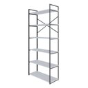 Ver imagem 3 de Estante Alta com 6 Prateleiras 185x80x33cm Yon Branco/Preto
