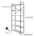 Ver imagem 6 de Estante Alta com 6 Prateleiras 185x80x33cm Yon Branco/Preto