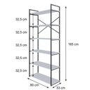 Ver imagem 4 de Estante Alta com 6 Prateleiras 185x80x33cm Yon Branco/Preto