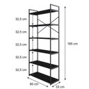 Ver imagem 4 de Estante Alta com 6 Prateleiras 185x80x33cm Yon Preto