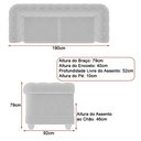 Ver imagem 4 de Sofá Living 2 Lugares 190cm Apso Courino Preto - Sallar Home