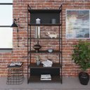 Ver imagem 1 de Estante com 6 Prateleiras 186x80x33cm com Fundo Yon Marrom/Terracota/Preto