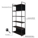 Ver imagem 6 de Estante com 6 Prateleiras 186x80x33cm com Fundo Yon Marrom/Terracota/Preto