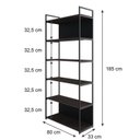 Ver imagem 4 de Estante com 6 Prateleiras 186x80x33cm com Fundo Yon Marrom/Terracota/Preto