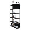 Ver imagem 5 de Estante com 6 Prateleiras 186x80x33cm com Fundo Yon Marrom/Terracota/Preto