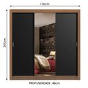 Ver imagem 4 de Guarda Roupa Casal Madesa Lyon Plus 3 Portas de Correr com Espelho 4 Gavetas