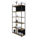 Ver imagem 5 de Estante com 6 Prateleiras 186cm x 80cm x 33cm com Fundo Yon Marrom/Vermont Oak/Preto