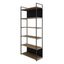 Ver imagem 3 de Estante com 6 Prateleiras 186cm x 80cm x 33cm com Fundo Yon Marrom/Vermont Oak/Preto