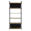 Ver imagem 2 de Estante com 6 Prateleiras 186cm x 80cm x 33cm com Fundo Yon Marrom/Vermont Oak/Preto