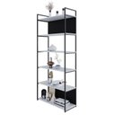 Ver imagem 5 de Estante com 6 Prateleiras 186cm x 80cm x 33cm com Fundo Yon Branco/Preto
