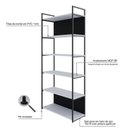 Ver imagem 6 de Estante com 6 Prateleiras 186cm x 80cm x 33cm com Fundo Yon Branco/Preto