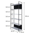 Ver imagem 4 de Estante com 6 Prateleiras 186cm x 80cm x 33cm com Fundo Yon Branco/Preto