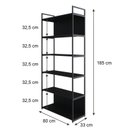 Ver imagem 4 de Estante com 6 Prateleiras 186cm x 80cm x 33cm com Fundo Yon Preto