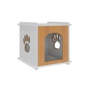 Ver imagem 1 de Mesinha de Cabeceira C/ Espaço Pet Cama Casinha Gato Cachorro Patinha Caminha:mel