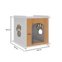 Ver imagem 2 de Mesinha de Cabeceira C/ Espaço Pet Cama Casinha Gato Cachorro Patinha Caminha:mel