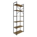 Ver imagem 7 de Estante Alta com 6 Prateleiras 185x60x33cm Yon Marrom/Vermont/Preto