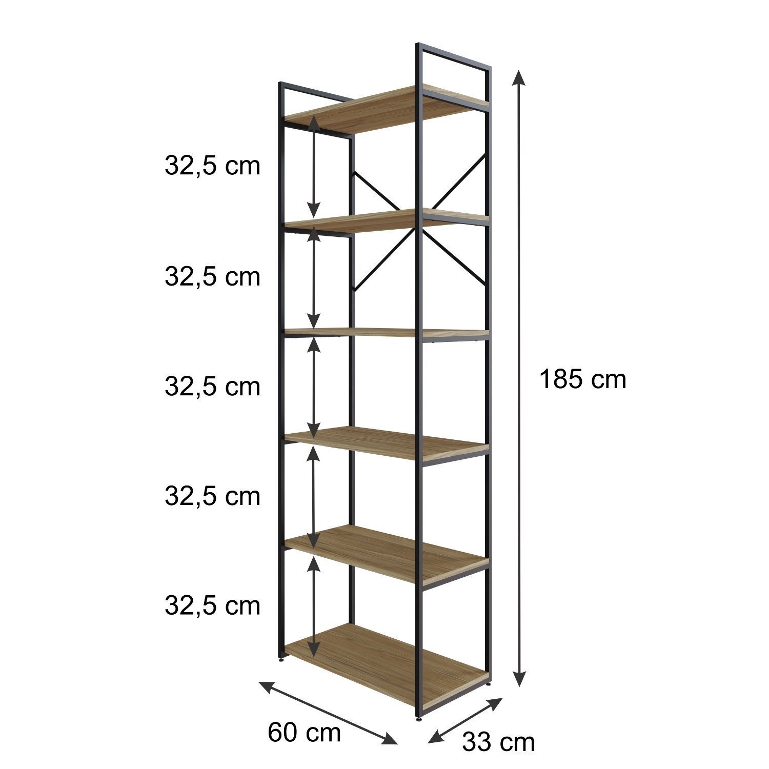 Estante Alta com 6 Prateleiras 185x60x33cm Yon - 4