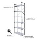 Ver imagem 6 de Estante Alta com 6 Prateleiras 185x60x33cm Yon Branco/Preto