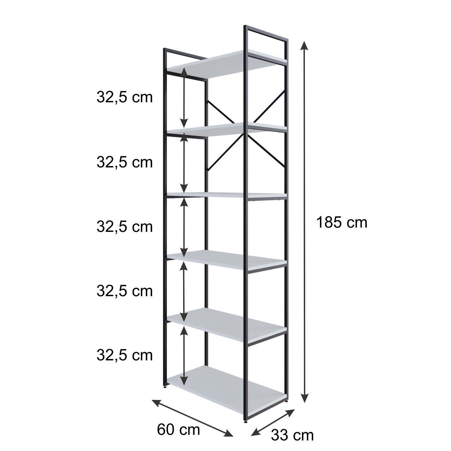 Estante Alta com 6 Prateleiras 185x60x33cm Yon - 4