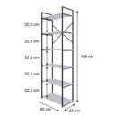 Ver imagem 4 de Estante Alta com 6 Prateleiras 185x60x33cm Yon Branco/Preto