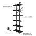 Ver imagem 6 de Estante Alta com 6 Prateleiras 185x60x33cm Yon Preto