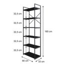 Ver imagem 4 de Estante Alta com 6 Prateleiras 185x60x33cm Yon Preto