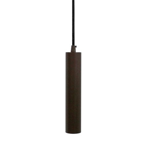 Pendente Tubo Cilindro Marrom Alumínio Balcão Cozinha Mr11 + Lâmpada Led 6000k Bivolt