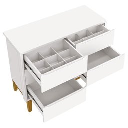 Cômoda Infantil 6 Gavetas Classic Branco Acetinado com Pés Madeira – Reller - 3