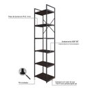Ver imagem 6 de Estante Alta com 6 Prateleiras 185x45x33cm Yon Marrom/Terracota/Preto