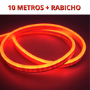 Ver imagem 2 de Kit 1 a 10 Metros Mangueira Fita Led Neon Flex Vermelho + Rabicho:10 Metros 220v + Rabicho