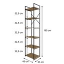 Ver imagem 4 de Estante Alta com 6 Prateleiras 185x45x33cm Yon Marrom/Vermont/Preto