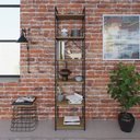 Ver imagem 1 de Estante Alta com 6 Prateleiras 185x45x33cm Yon Marrom/Vermont/Preto