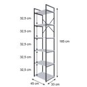 Ver imagem 4 de Estante Alta com 6 Prateleiras 185x45x33cm Yon