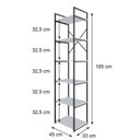 Ver imagem 4 de Estante Alta com 6 Prateleiras 185x45x33cm Yon Branco/Preto