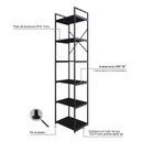 Ver imagem 6 de Estante Alta com 6 Prateleiras 185x45x33cm Yon Preto