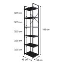 Ver imagem 4 de Estante Alta com 6 Prateleiras 185x45x33cm Yon Preto