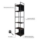 Ver imagem 6 de Estante Alta com 6 Prateleiras 185x45x33cm com Fundo Yon Marrom/Terracota/Preto