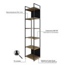 Ver imagem 6 de Estante Alta com 6 Prateleiras 185x45x33cm com Fundo Yon Marrom/Vermont/Preto