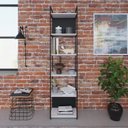 Ver imagem 1 de Estante Alta com 6 Prateleiras 185x45x33cm com Fundo Yon Branco/Preto