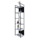 Ver imagem 5 de Estante Alta com 6 Prateleiras 185x45x33cm com Fundo Yon Branco/Preto
