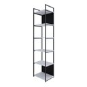 Ver imagem 3 de Estante Alta com 6 Prateleiras 185x45x33cm com Fundo Yon Branco/Preto