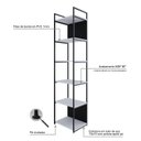 Ver imagem 6 de Estante Alta com 6 Prateleiras 185x45x33cm com Fundo Yon Branco/Preto