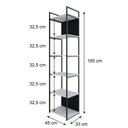 Ver imagem 4 de Estante Alta com 6 Prateleiras 185x45x33cm com Fundo Yon Branco/Preto